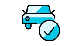 Auto mit Häkchensymbol