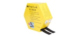 3M™ Dual Lock™ wiederverschließbare Druckverschlüsse SJ-354D, Schwarz, Einsatz im Innenbereich, für Materialien mit niedriger Oberflächenenergie (Polypropylen, Polyethylen) 