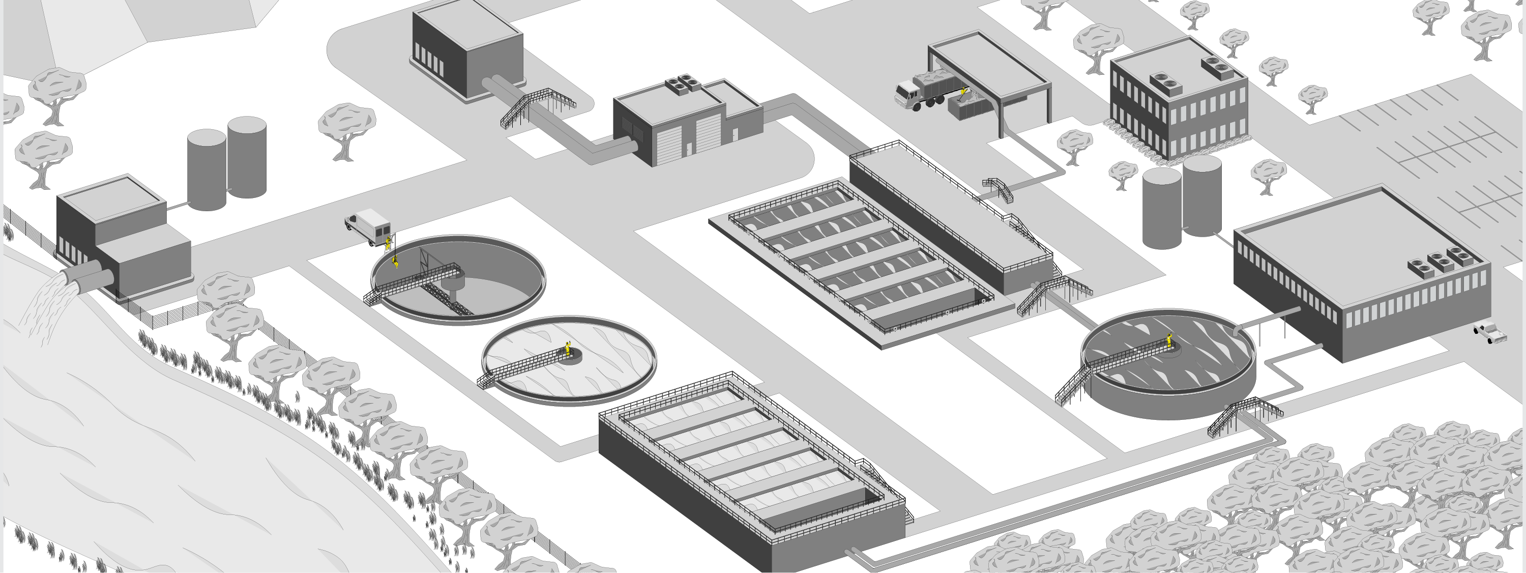 Abbildung einer Abwasseraufbereitungsanlage

