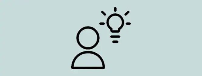 Person mit einer Glühbirne – FAQ-Symbol
