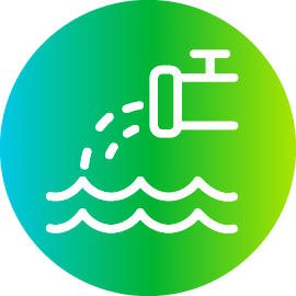 Symbol für Wasserprozesse im Bereich Versorgungsunternehmen und Energie