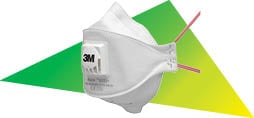  3M Einweg-Atemschutzmaske mit Recyclinganteil in Produkt und Verpackung