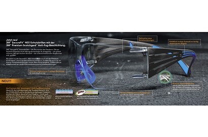 3M™ SecureFit 400 Schutzbrille mit Scotchgard Anti-Fog Beschichtung