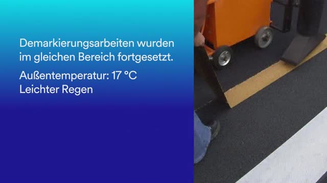 Entfernung von Baustellenmarkierung
