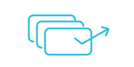 Symbol für „Maximale HUD-Helligkeit und effizientes Wärmemanagement – in einer Lösung“ in Form von drei Bildschirmen und einem nach oben gerichteten Pfeil.
