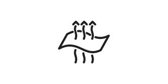  Das Icon zeigt ein Papier mit Pfeilen die Atmungsaktivität symbolisieren
