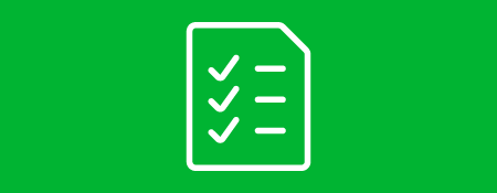 Symbol einer Checkliste, das eine schnelle Stichprobenentnahme und Testung darstellt
