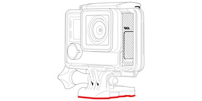 Skizze einer GoPro und wo VHB verwendet wird.
