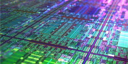 CPU-Schaltungen auf einem großen Halbleiter-Wafer
