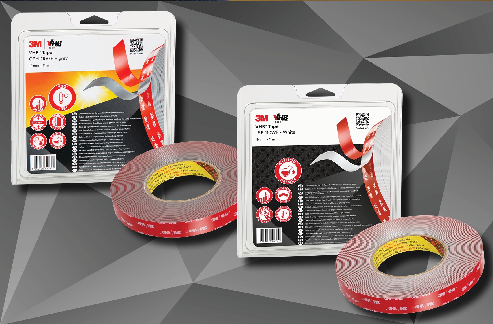 3M™ Industrie-Kurzrollenprogramm: Jetzt Neu! Mit 3M™ VHB GPH & 3M™ VHB LSE Klebebändern als Industrie-Kurzrolle