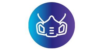 Wiederverwendbare Halbmaske Symbol
