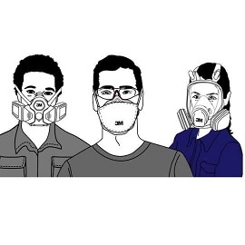 Benutzer mit 3M-Atemschutzmasken