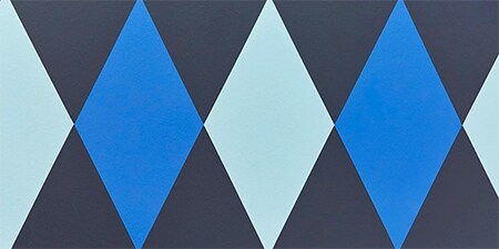 Abbildung einer Wand mit fertigem Ergebnis von Formen in verschiedenen Farben
