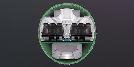 Vorderansicht von Flugzeugsitzen
