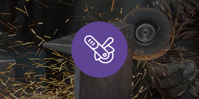 Hintergrundbild vom Trennen von Metall mit illustrativem Symbol
