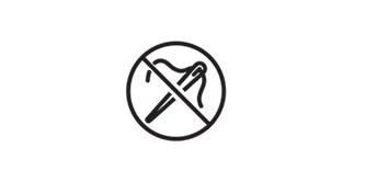 Das Icon zeigt einen Kreis mit einer Nadel und eine durchkreuzende Linie
