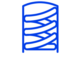 Blaues Symbol für Federstifte