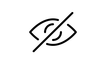 Symbol eines Auges mit durchgehender Linie
