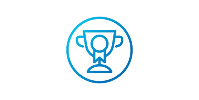 Symbol einer Trophäe mit Schleife
