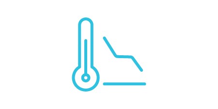 Symbol für „Verbesserung des Displays bei gleichzeitiger Wärmereduzierung“ in Form eines Thermometers und eines nach unten gerichteten Pfeils.
