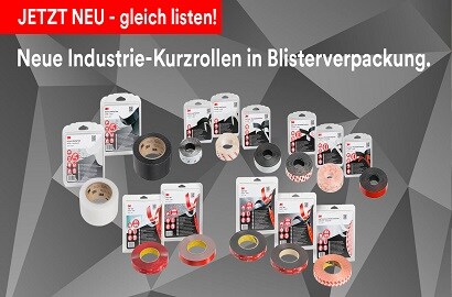 Neue Industrie-Kurzrollen in wiederverschließbaren Blisterverpackungen