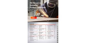 Abbildung der Titelseite des Produktkatalogs zu 3M Schleifmittel-Bestsellern
