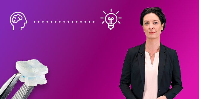 Aha Moment Banner mit einer deutschen Expertin
