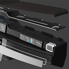 Explosionszeichnung eines Kombiinstruments für den Automobilinnenraum