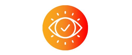 Symbol „Auge mit Häkchen“
