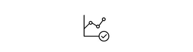 graph icon with checkmark
