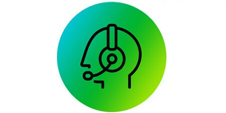 Symbol: Person mit einem Headset
