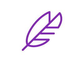 Ein kleines Symbol, das eine Feder darstellt.