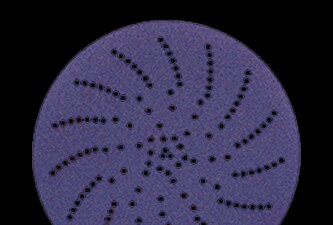 3M Xtract™ Cubitron™ II Gewebescheibe 900DZ auf schwarzem Hintergrund
