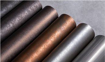 Verschiedene Architekturfolien mit Metallstruktur 
