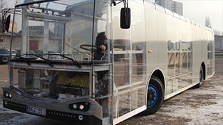 ALithuanian trolley-bus, after being transformed with 3M Scotch-Weld Epoxy and 3M VentureShield film