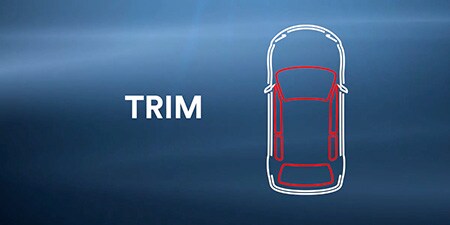 Umriss eines Fahrzeugs mit hervorgehobener Zierleiste
