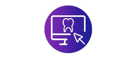 Symbol, das einen Bildschirm mit digitaler Zahnmedizin zeigt
