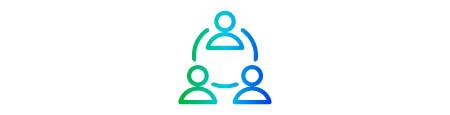 Partnerprogramm-Symbol in grünem und blauem Farbverlauf
