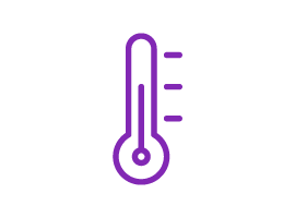 Ein kleines Symbol, das ein Thermometer darstellt.