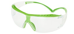 3M™ SecureFit™ 400 Serie, SF401XSGAF-GRN, neongrün/transparent, transparente Scotchgard™ Antibeschlag-Beschichtung/Antikratz-Scheibe