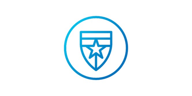 Symbol eines Schildes mit einem Stern
