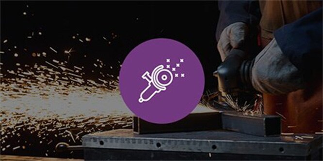 Hintergrundbild vom Trennen von Metall mit illustrativem Symbol
