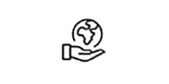 Das Icon zeigt eine Hand die eine Weltkugel hält
