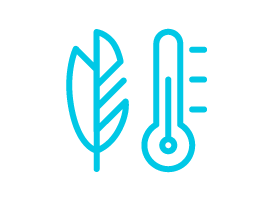 Leichtbau- und Wärmemanagement-Symbol einer Feder und eines Thermometers.
