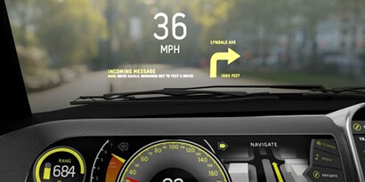 Head-up-Display für die elektronische Windschutzscheibe.
