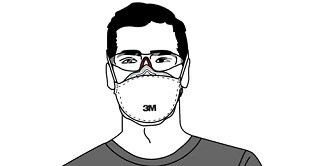 Männer, die Masken tragen
