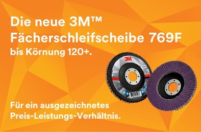 Kennen Sie die neue 3M™ Fächerschleifscheibe 769F schon?
