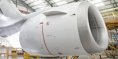 Innenaufnahme einer Flugzeugstruktur
