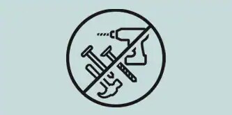 Symbol mit durchgestrichenen Werkzeugen, das besagt, dass keine Werkzeuge erforderlich sind
