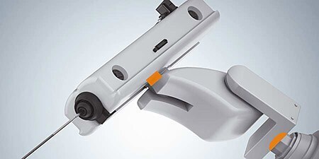 Auftrag von 3M™ Scotch-Weld™ Gewindesicherung auf einen Deckensprinkler
